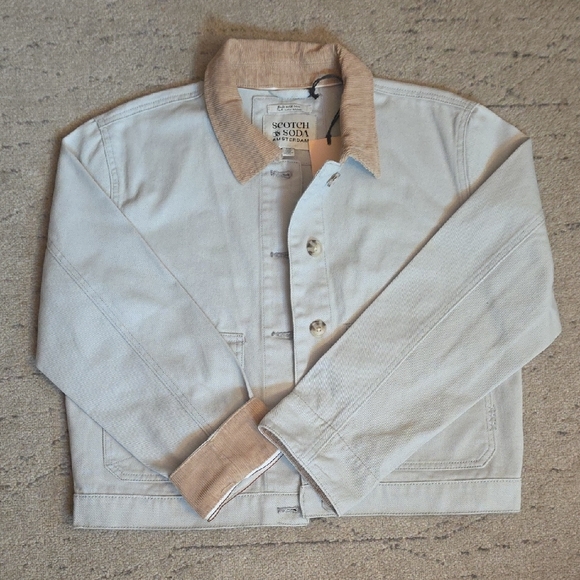 Scotch & Soda Amsderdam, Men's Blue Light Jean Jacket&cordury Details, M, NWT - Picture 3 of 16